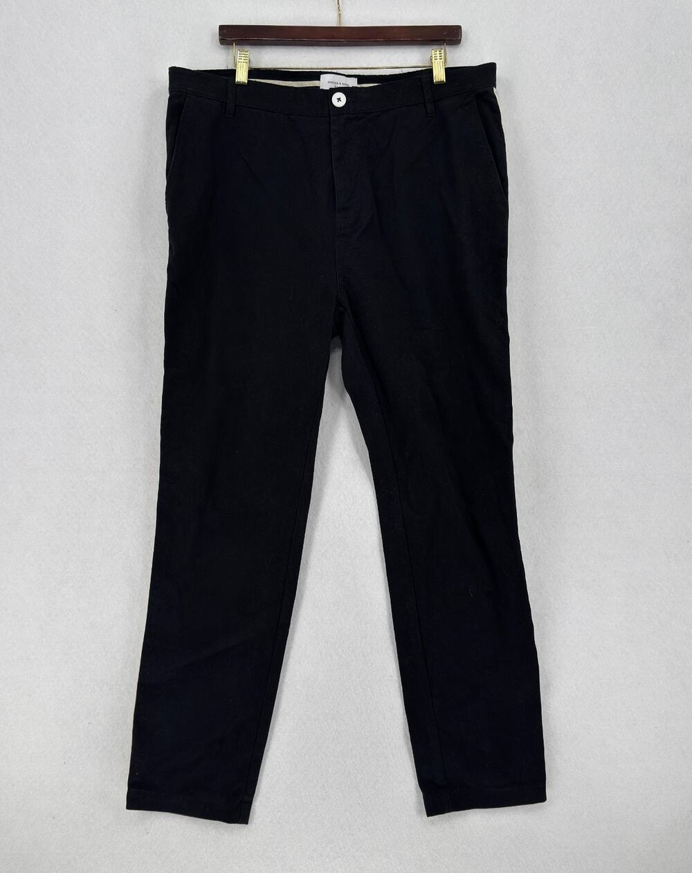 Ovadia & Sons Mens Black Cotton Track Stripe Chino Pants Sz 36